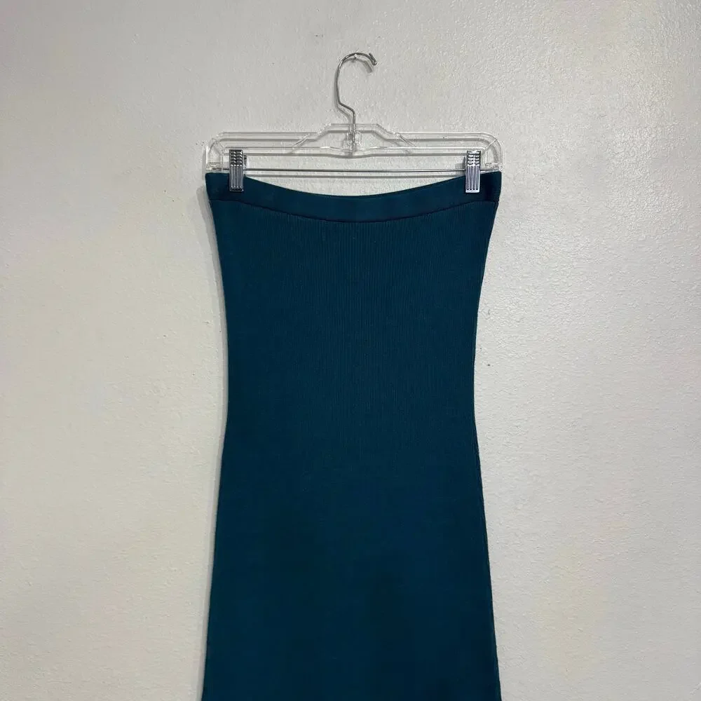 Future Collective Teal Side Column Slip Convertible Maxi Skirt Dress Sz M